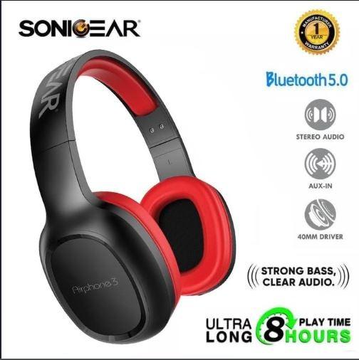 SonicGear AirPhone 3 Bluetooth 5 Headphones For Handphone Computer Audio Headphones Headsets on Carousell