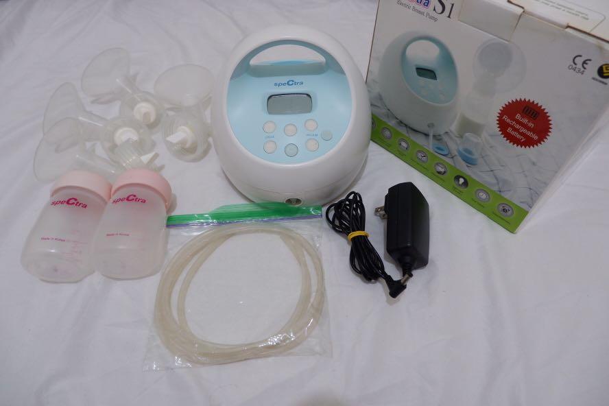 Spectra S1 Double Electric Breast Pump (Category: Breastfeeding & Bottle Feeding) located in Taguig. Submitted by vanderbilt (Listing ID 1010531090, Image 1). Description: Hospital-grade, rechargeable (Yes to mobility!) Description: https://babymama.ph/products-page/spectra-s1-plus-hospital-grade-double-electric-breast-pump-rechargeable/ Used for 400+ hours This is pump is my previous favorite pump. I can power pump for 3x a day without charging.