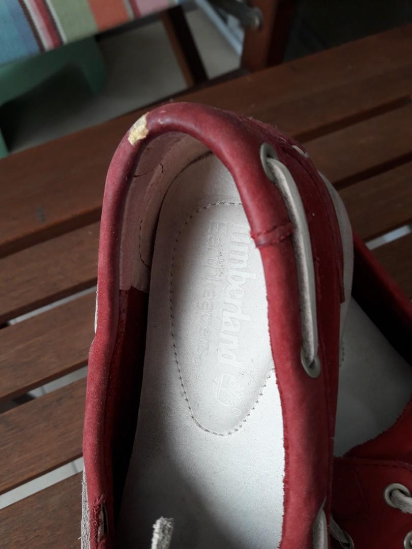 timberland red boat shoes