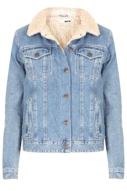 Topshop Fur Denim Jacket, Women's 
