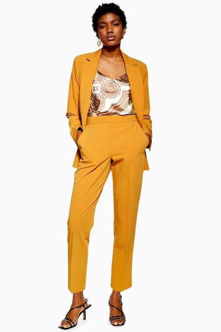 Amazon.com: Women Fitted Blazer Suit, Long Sleeve Solid Suit Pants Casual  Elegant Basic Business Interview Office Formal Suit Sets Yellow : Clothing,  Shoes & Jewelry