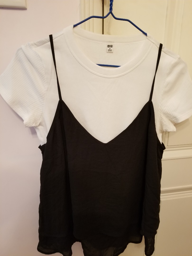 UNIQLO not zara max mara iblues 白色 T shirt white tee 及 吊帶 ...