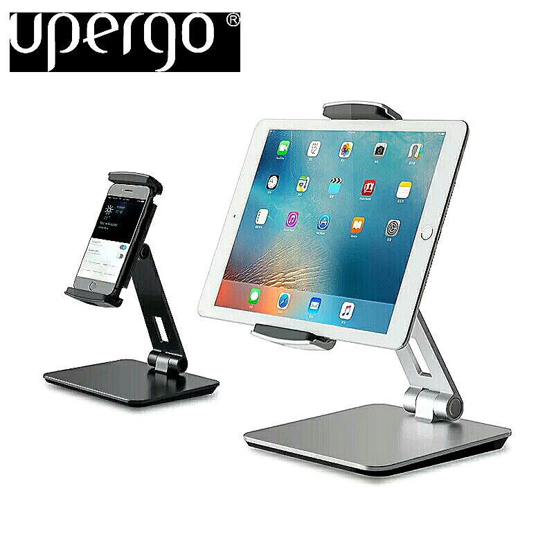 UPERGO Tablet Stand for 7~13inch Tablet Aluminum Tablet Mount Holder for iPad Pro Air Mini Galaxy Tab Nexus 360degree Rotating iPad Pro Stand Holder Desktop Stand for Office Kitchen Living Room 
