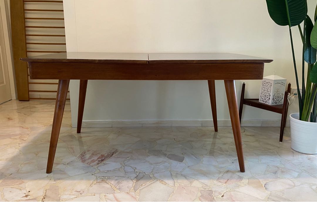 Vintage Burmese teak Dining Table, Furniture, Tables & Chairs on Carousell