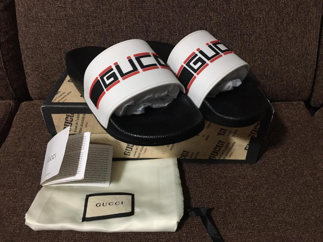 gucci stripe slides