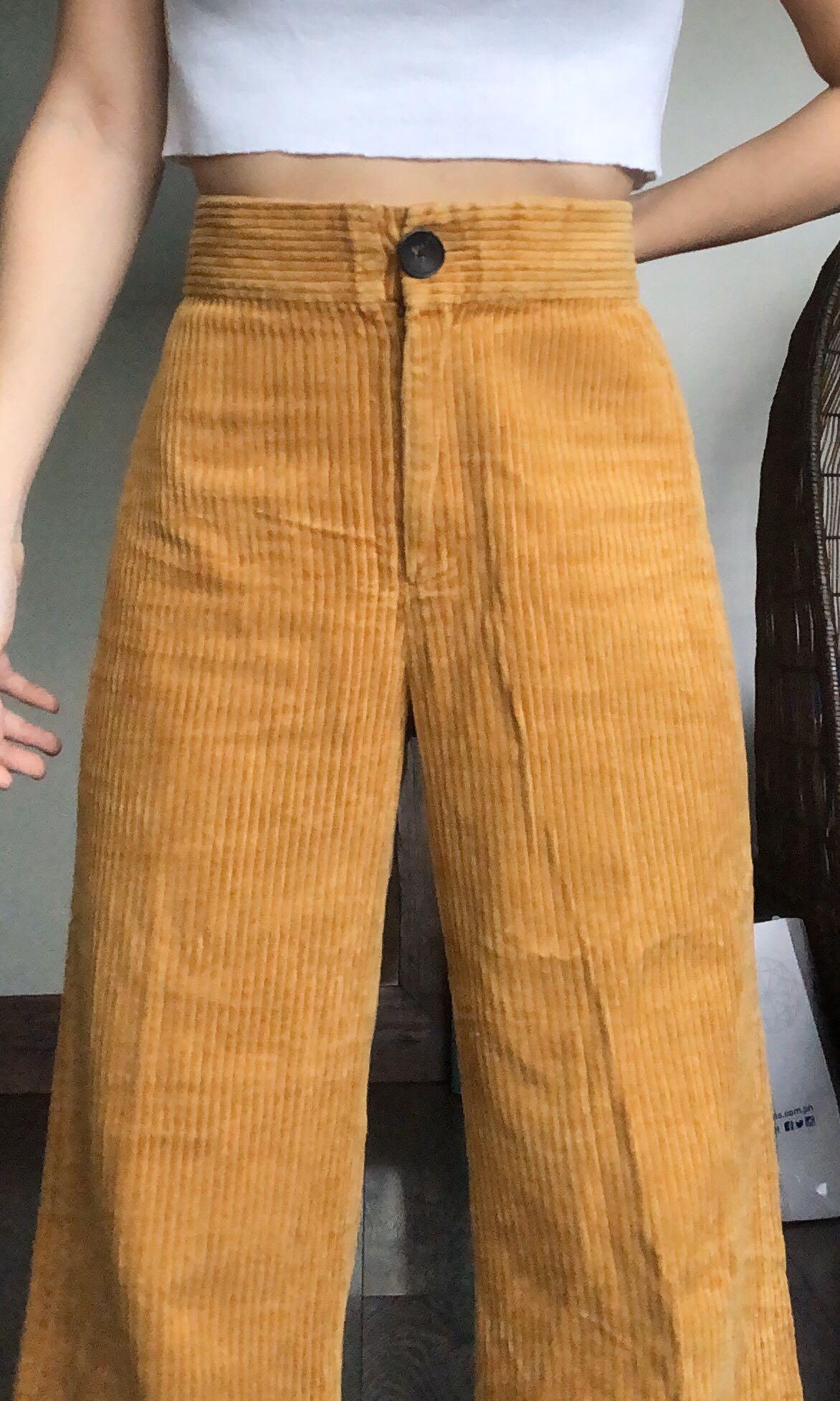 Zara yellow new arrivals corduroy pants