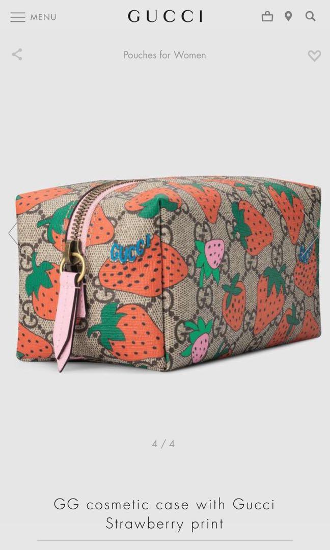 Gucci cosmetic bag strawberry clearance