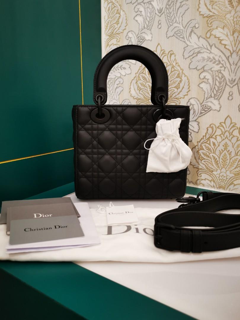 Sold Almost New Lady Dior Small Black Ultramatte Calfskin Luxury Bags Wallets Handbags On Carousell