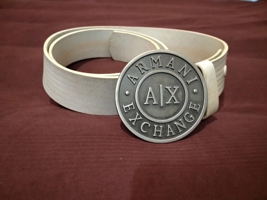 white armani exchange belt