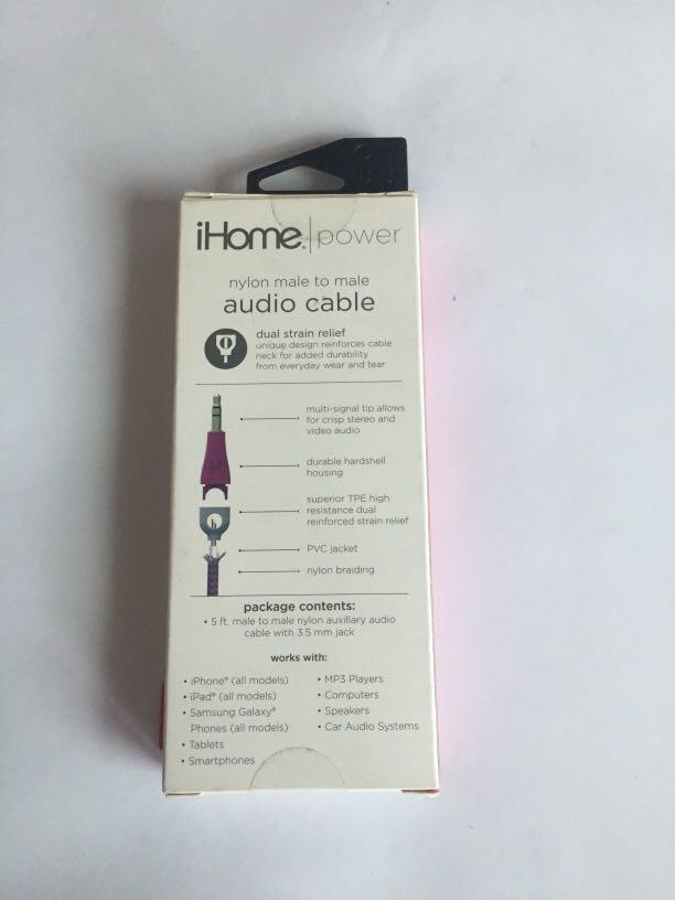 Audio Cable from US (Category: Cables & Adaptors) located in Pasay City. Submitted by redgiftshop (Listing ID 1014908670, Image 3). Description: nylon male to male 5ft. audio cable dual strain relief protection works with: iphone, ipad, samsung galaxy phones (all models) tablets, smartphones, MP3 players, Computers, speakers, car audio systems product code: S-14.