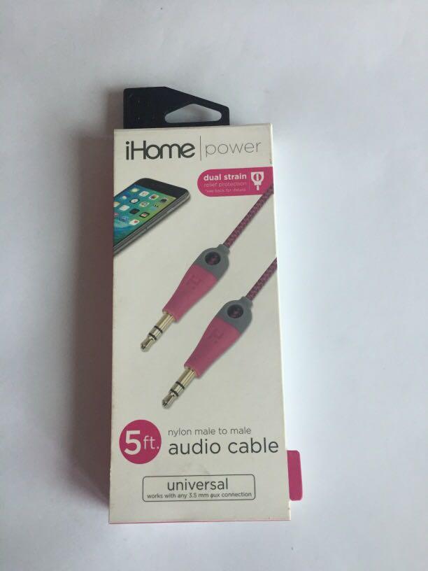 Audio Cable from US (Category: Cables & Adaptors) located in Pasay City. Submitted by redgiftshop (Listing ID 1014908670, Image 1). Description: nylon male to male 5ft. audio cable dual strain relief protection works with: iphone, ipad, samsung galaxy phones (all models) tablets, smartphones, MP3 players, Computers, speakers, car audio systems product code: S-14.