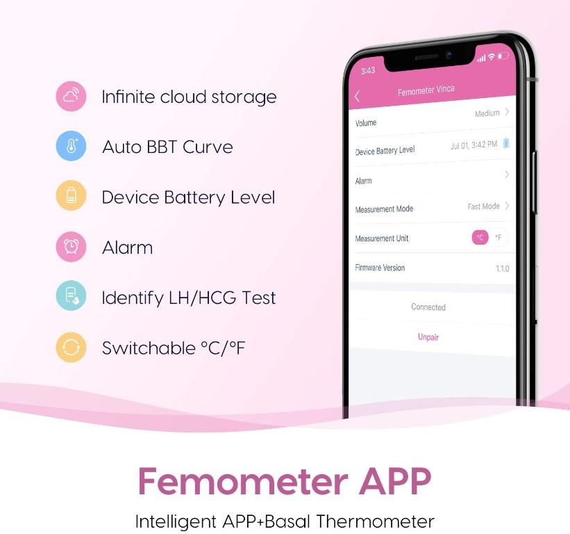 Basal Thermometer for Ovulation, Intelligent BBT Thermometer with