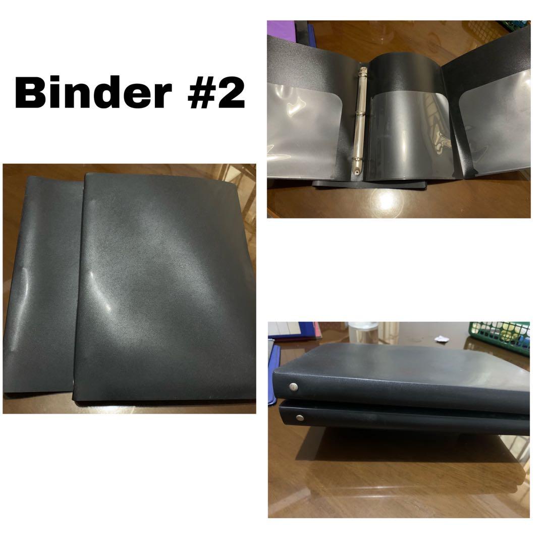BINDERS ON SALE! (Category: Stationery & School Supplies) located in Manila. Submitted by lachimchimolala (Listing ID 1014848359, Image 2). Description: ✨Onhand ✨Pre-loved ✨for photocards, mini posters, polaroids ✨refillable ☑️ BINDER # 1 • A4, 3- holes binder, Exmoor • P180 ☑️ BINDER # 2 • A4, 3-holes binder, softcover, trifold • P190 ☑️ BINDER # 3 • A4, comes with built in sleeves, perfect for mini posters • P250 ☑️ BINDER # 4 • A4, 2-holes bin