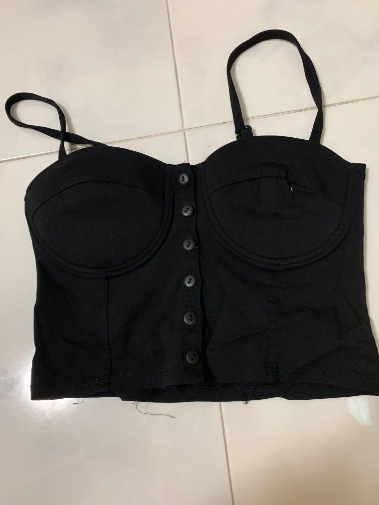 black bustier top