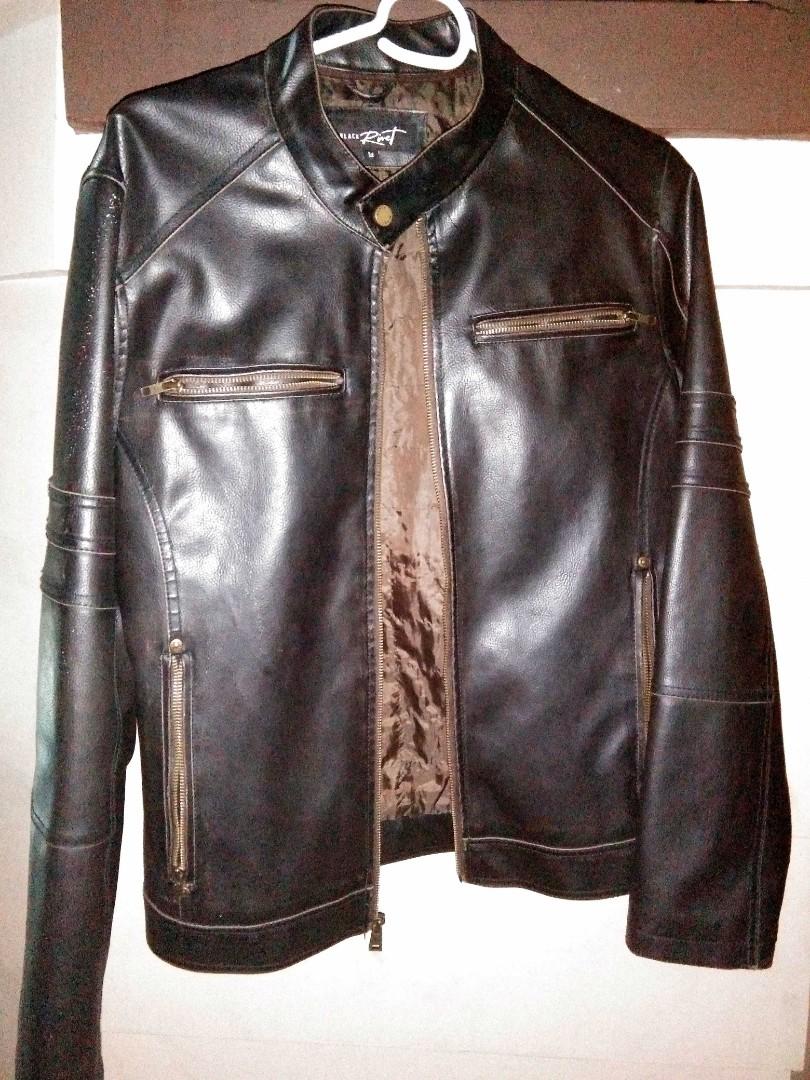 Black RIVET Leather Jacket, Men's Fashion, Coats, Jackets and Outerwear