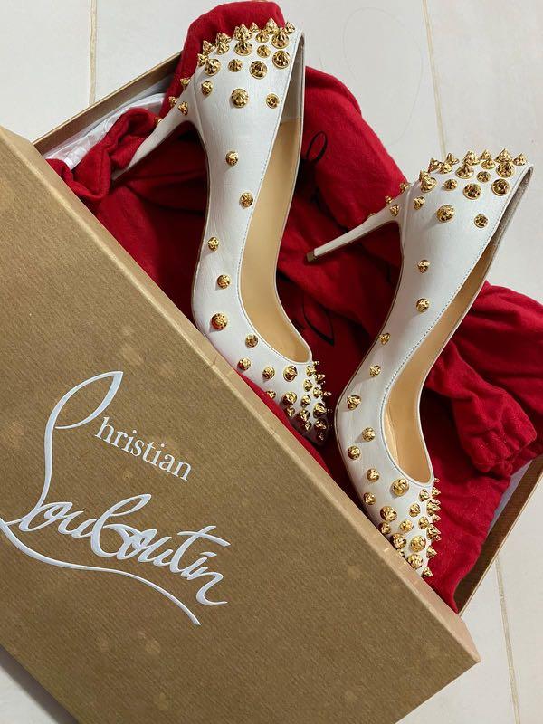 Louboutin white discount and gold
