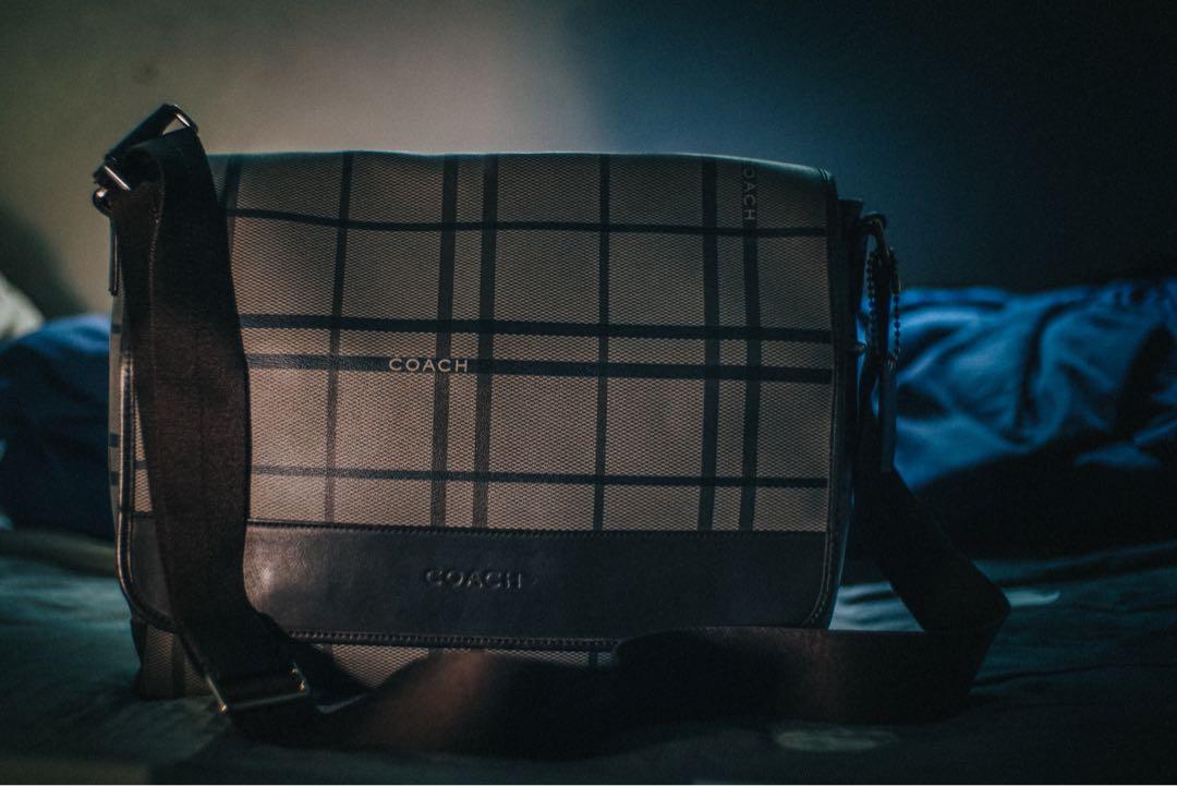 coach plaid messenger bag