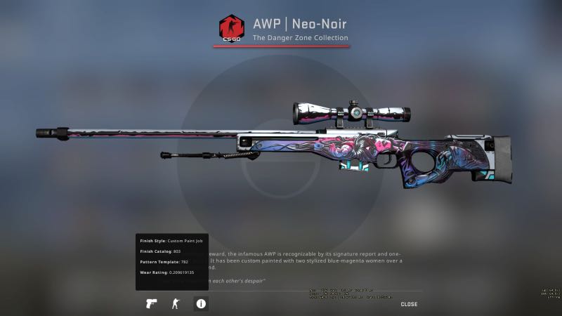 Csgo Skin AWP Neo Noir FT, Toys & Games, Video Gaming, In-Game Products ...