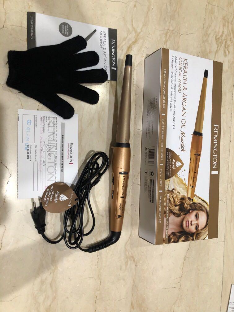 Curling Iron Remington keratin argan oil nourish tong C153W1 AP Kesehatan Kecantikan Perawatan Rambut di Carousell