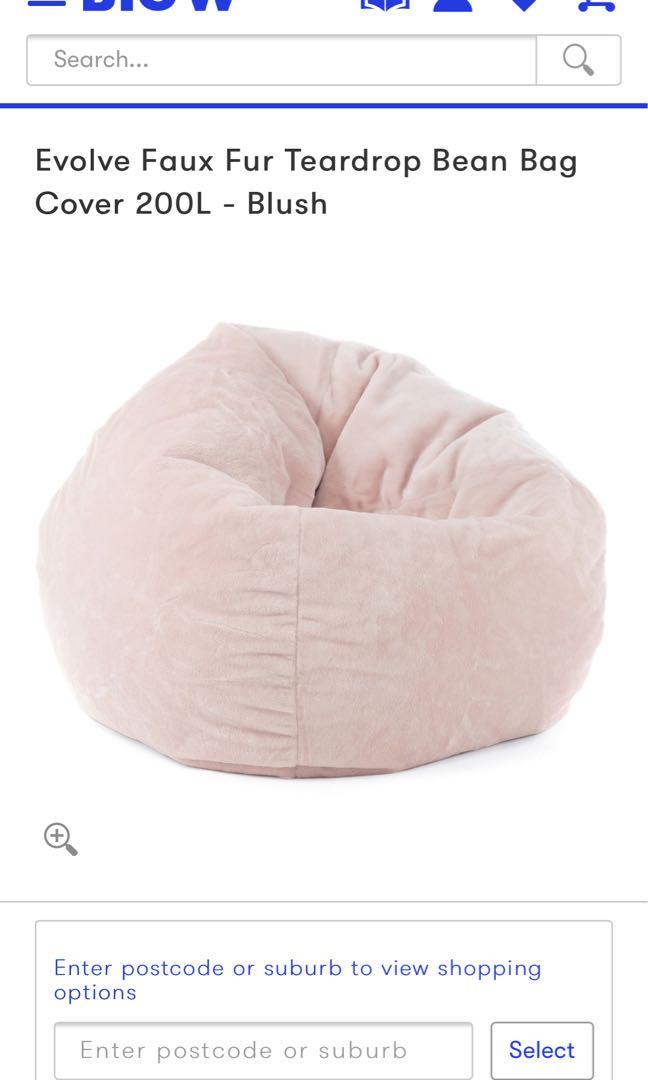 Evolve Faux Fur Beige Bean Bag Furniture Home Living Furniture Sofas On Carousell