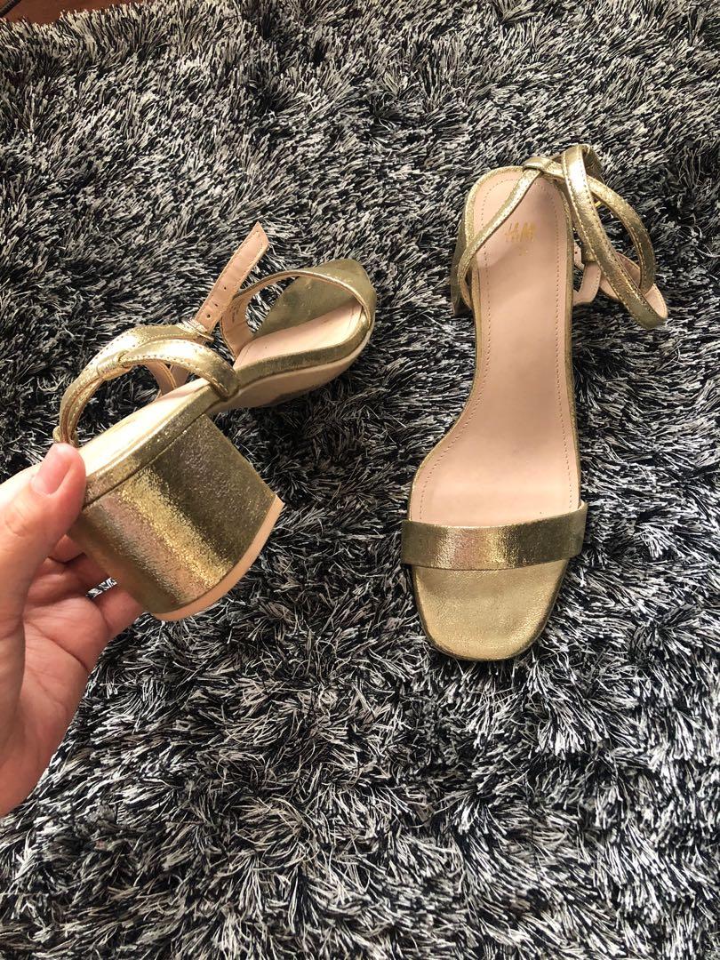 h&m gold heels