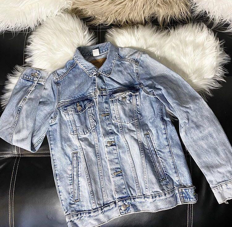 h&m denim jacket with fur