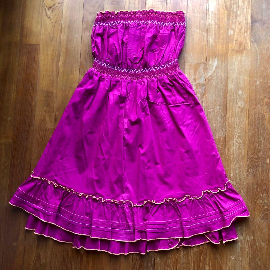 hot pink dress with ruffles