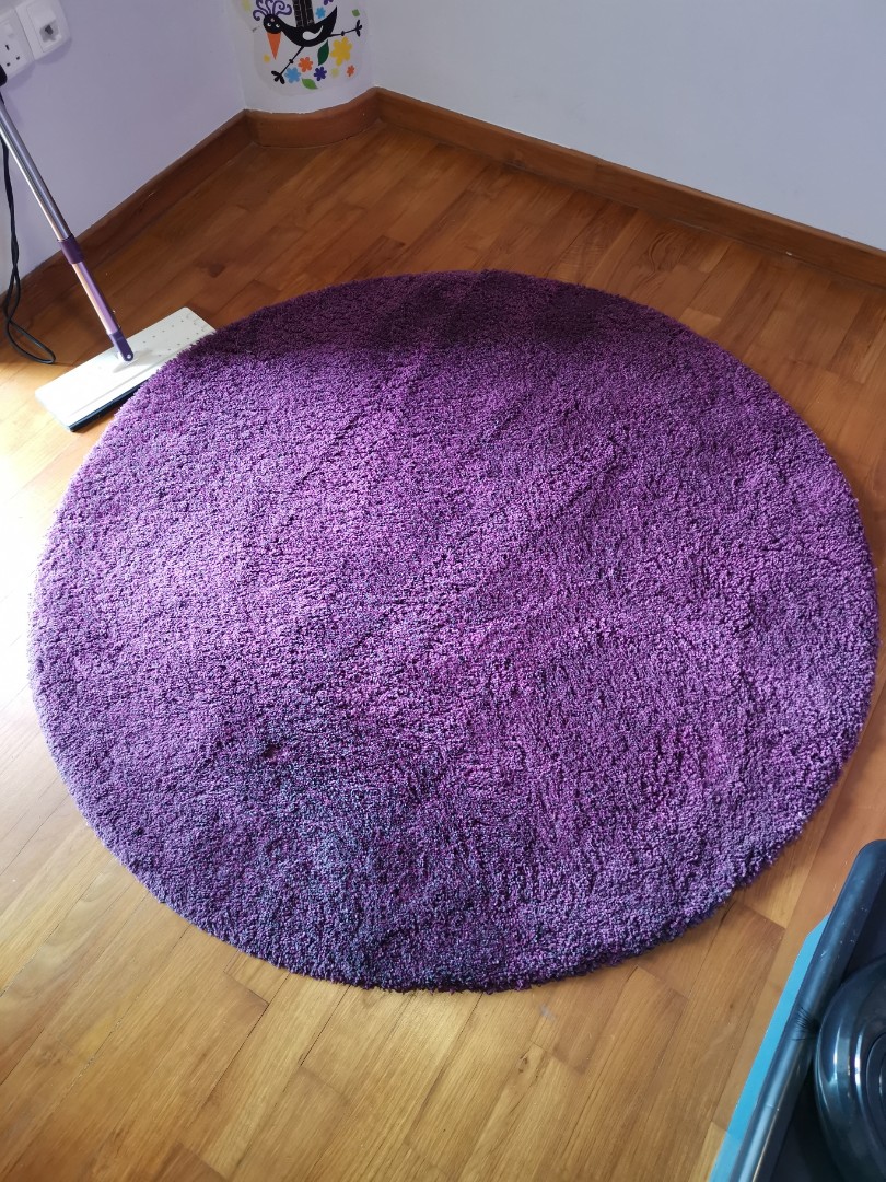Ikea Round Carpet (Purple), Furniture & Home Living, Home Decor, Carpets, Mats & Flooring on