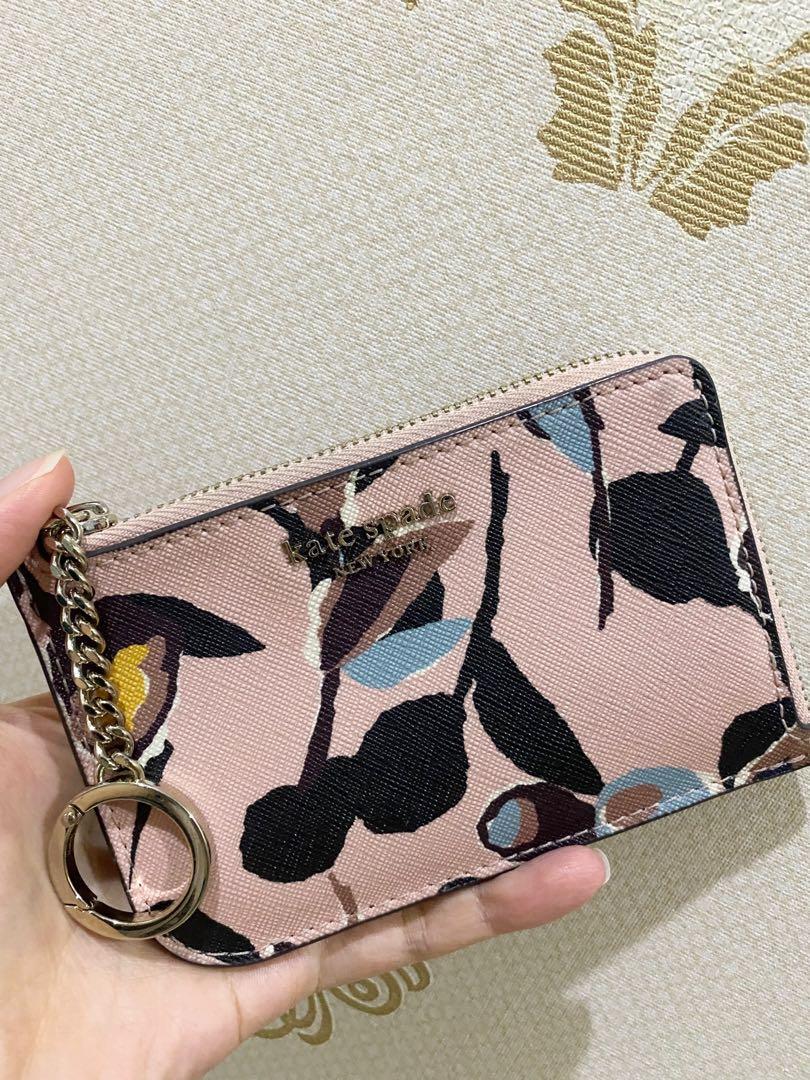 Kate Spade Cameron Paper Rose L Zip Card Holder Women s Fashion Bags Wallets Wallets Card Holders on Carousell