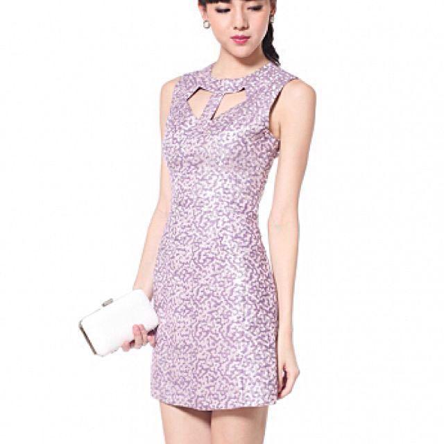 strapless open back dress Love, Bonito Purple Cotton Fit & Flare Dress – Thryft main image 1