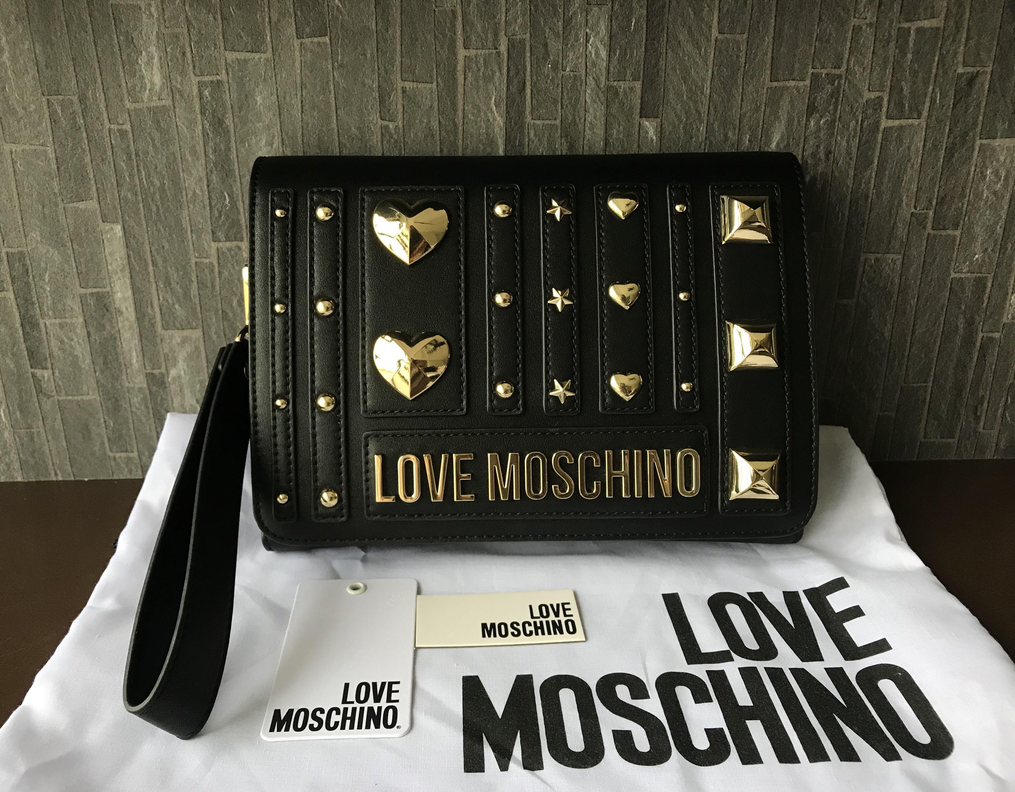Black and gold moschino bag outlet