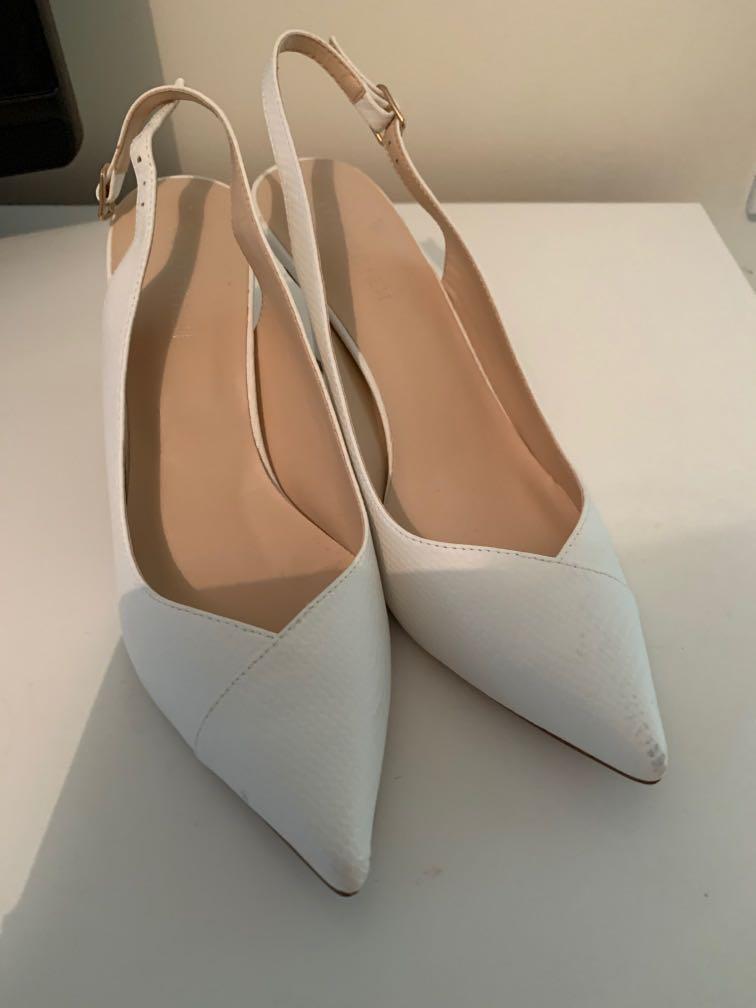 white closed heels