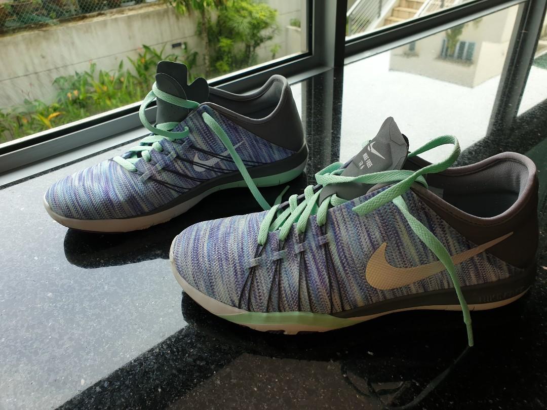 Nike free tr flyknit grey mint purple