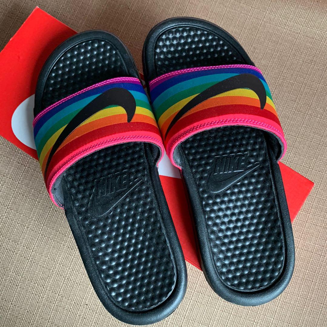 nike rainbow slide sandals
