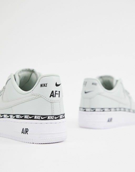 nike silver air force 1 swoosh tape trainers