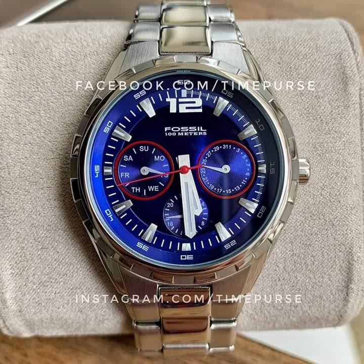 Orig Fossil Blue Bq9337 Blue Dial Silver Tone Stainless Steel Men S Watch Men S Fashion Watches On Carousell