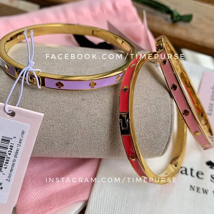Orig Kate Spade Spot the Spade Enamel Hinged Bangle (Lilac, Coral, Light  Pink), Women's Fashion, Jewelry & Organizers, Bracelets on Carousell