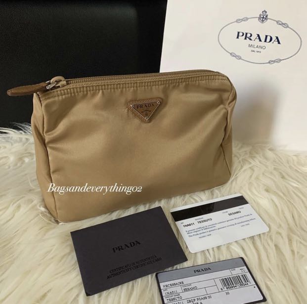 Prada Cosmetic Pouch, Luxury, Bags & Wallets on Carousell