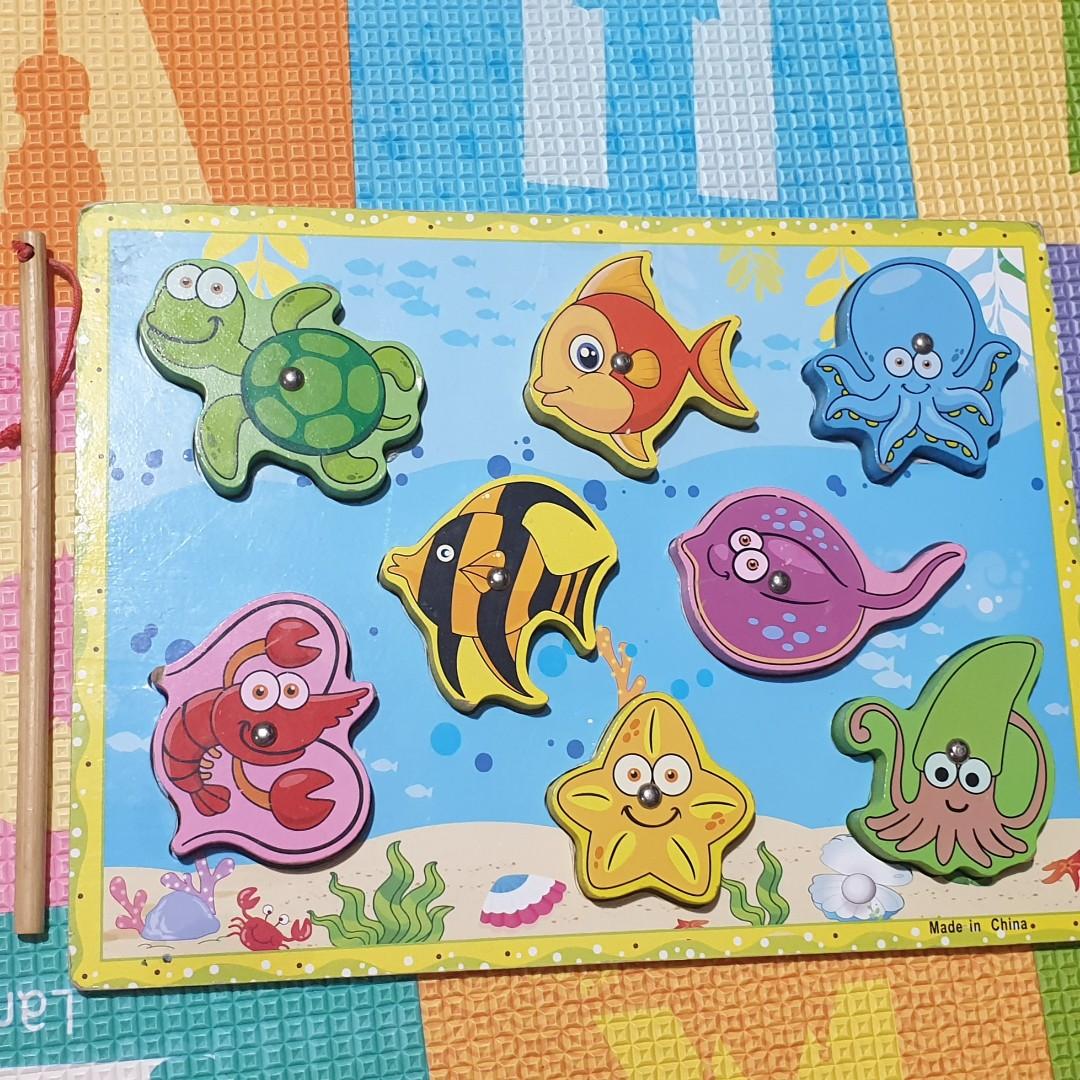 Puzzle Kayu Magnet Pancing Bayi Anak Mainan Baby Walker Di Carousell