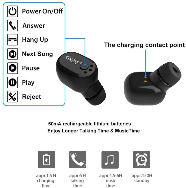 Grde true top wireless earbuds