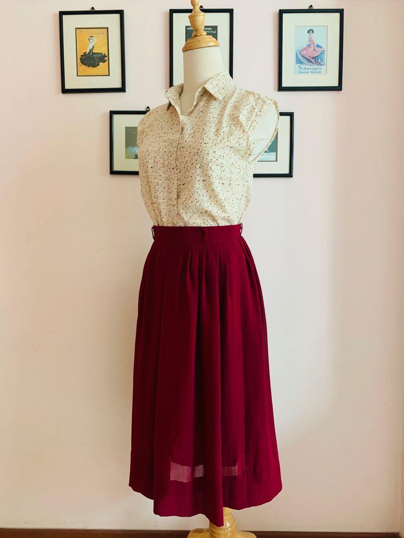 Red vintage skirt clearance