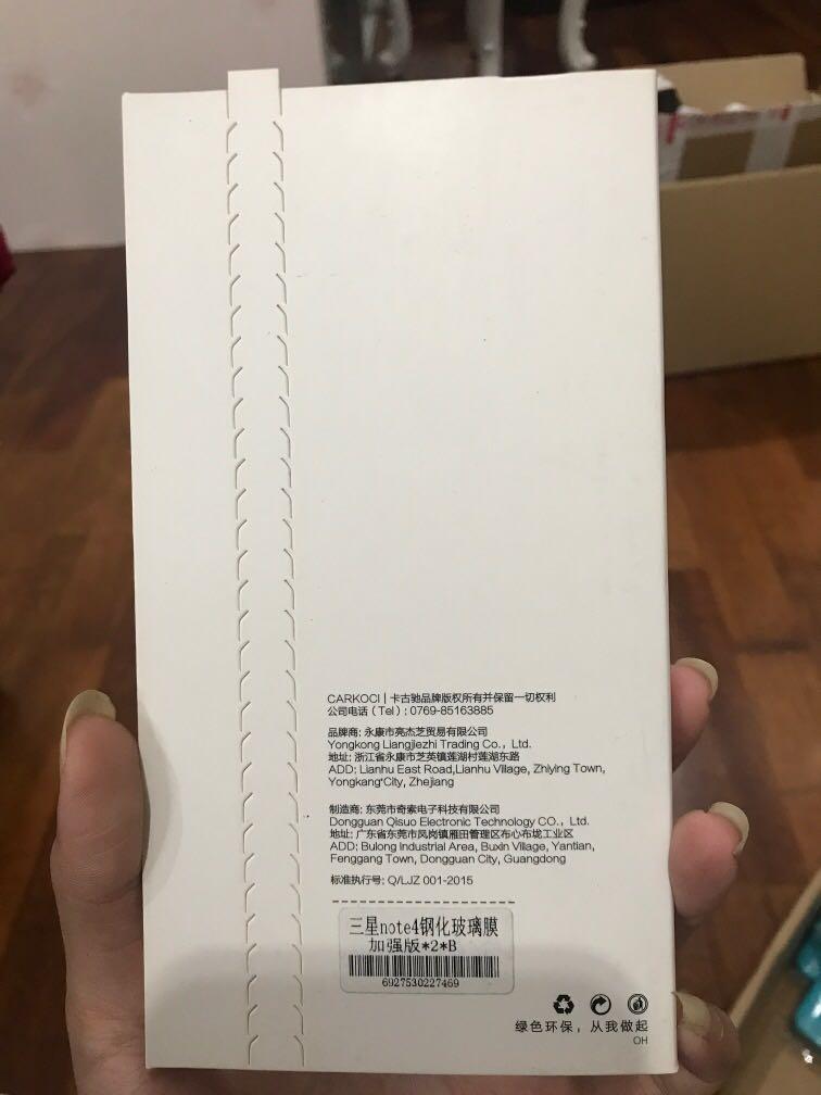 Samsung Note4 screen protector (Category: Cases & Covers) located in Kuala Lumpur. Submitted by chingshao (Listing ID 1014819085, Image 3). Description: 6 pieces of Template glass screen protectors.