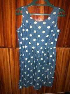 Sexy back polka dots dress