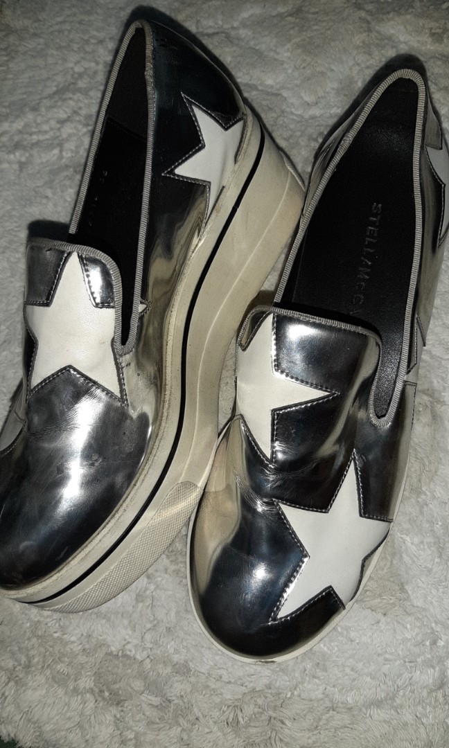 stella mccartney platform shoes silver
