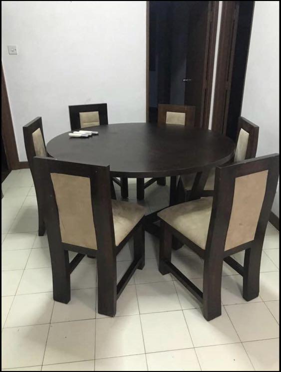 Team Wood Dining Table 6 Seater Furniture Tables Chairs On Carousell
