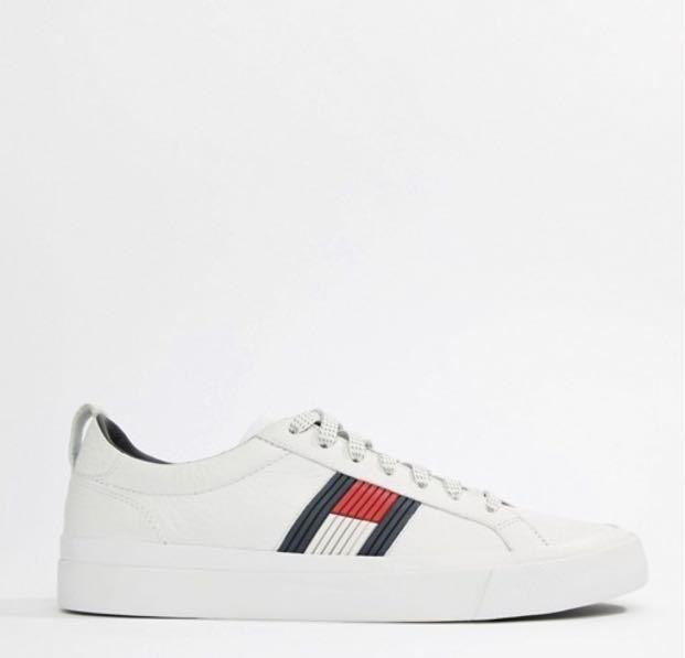 Tommy hilfiger flag detail leather sneaker top