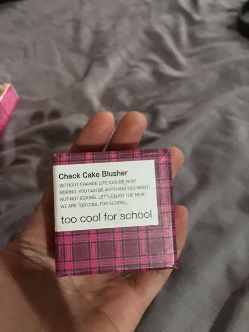 Too cool for school check cake blusher (Category: Makeup) located in Manila. Submitted by kurator_mnl (Listing ID 1014855503, Image 1). Description: Got this in Seoul coz I saw some kids picking it up. (Gaya gaya haha). Very subtle ang flushed effect. .