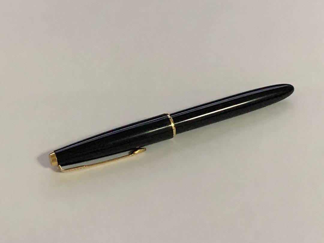 14K Gold Medium Nib Black Parker Vintage Slimfold Fountain Pen (mint ...