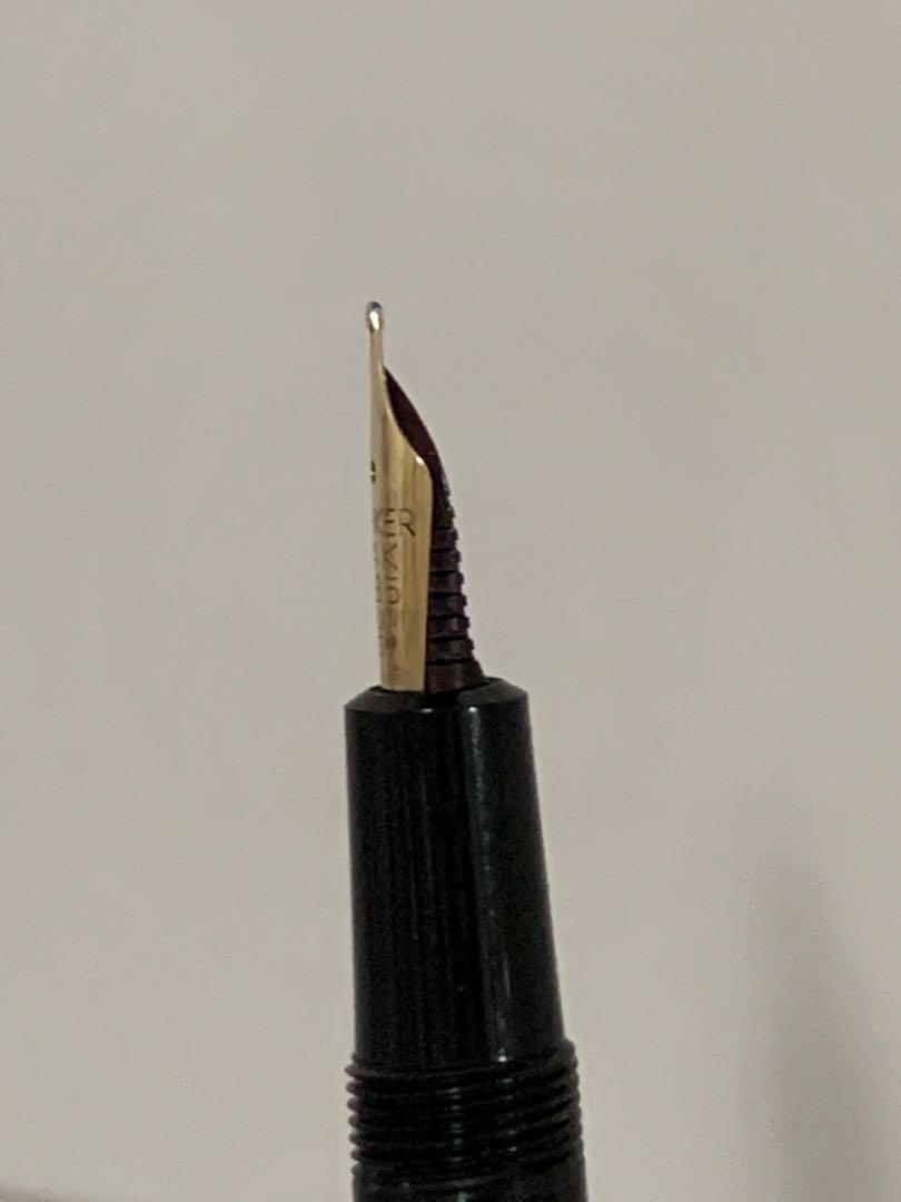 14K Gold Medium Nib Black Parker Vintage Slimfold Fountain Pen (mint ...