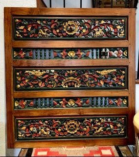 Balinese Vintage Teakwood Carving : Deers & Birds